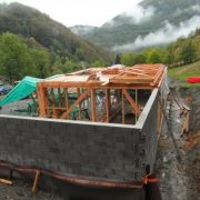 Construction des murs de l'étage