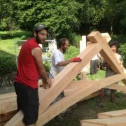 La ferme ciseau assemblée avant levage